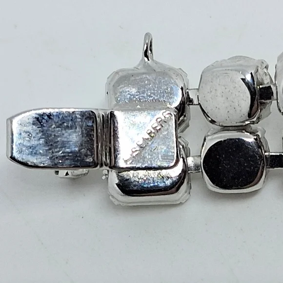 * Vintage Signed Eisenberg Double Row Rhinestones Bracelet - Picture 4 of 5